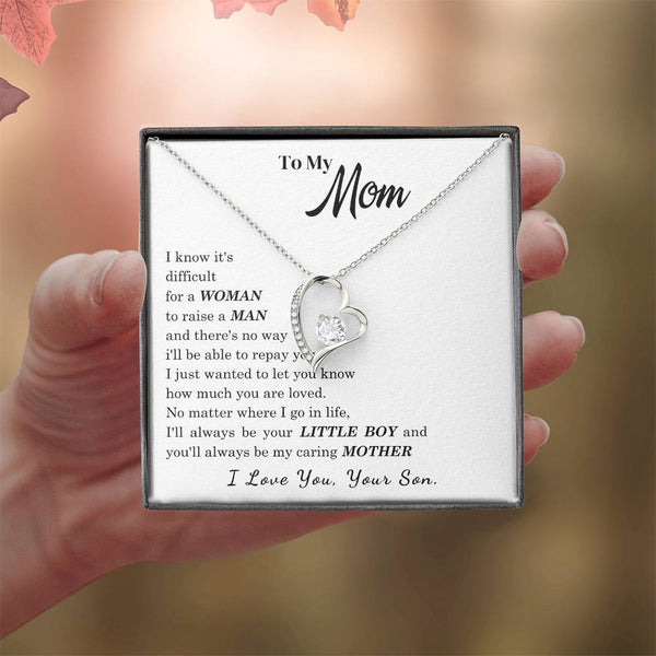 [ Few left only ]  To My Mom - I Love You Mother - Forever Love Necklace