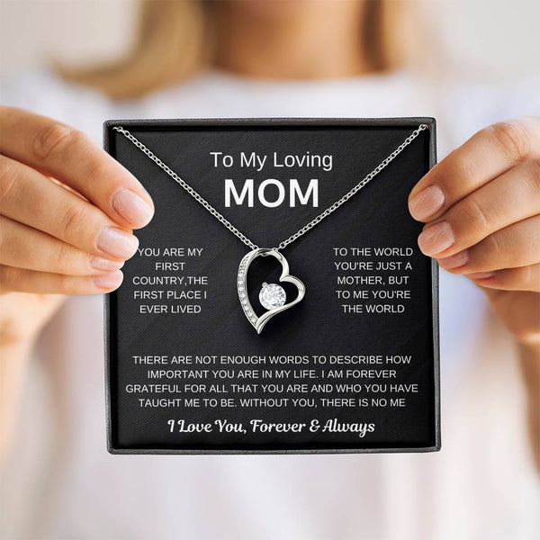 (Forever Love Necklace) - To My Loving Mom, Without You, There Is No Me