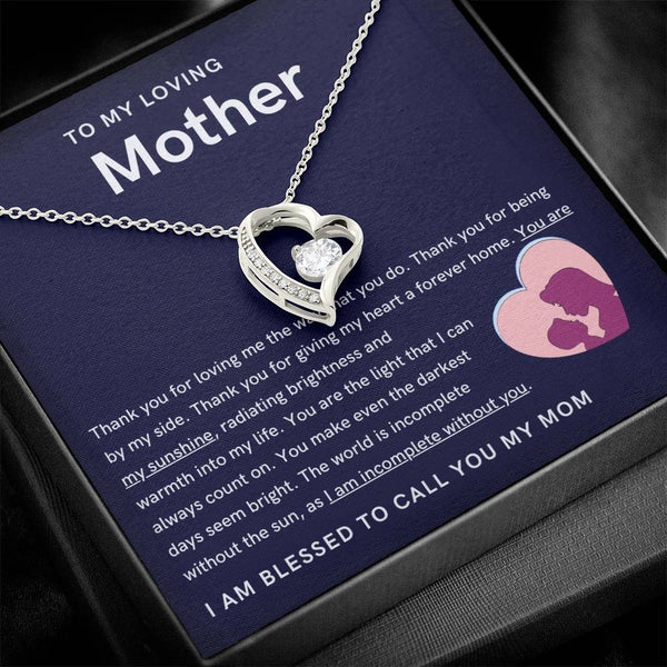 To My Loving Mother - You are my sunshine, radiating brightness into my life (Only a Few Left) - Forever Love Necklace