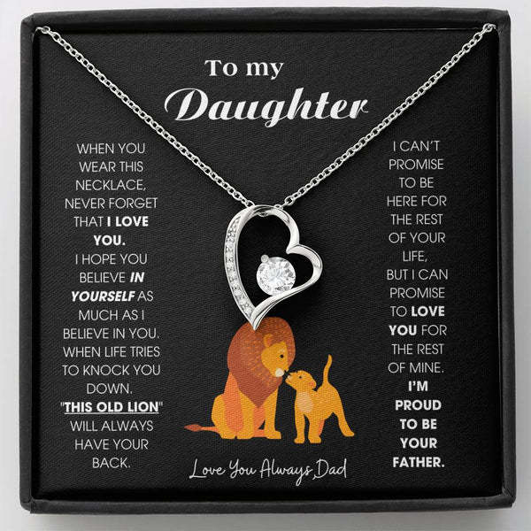 To My Daughter - When you wear this necklace, never forget that I LOVE YOU [ Gift From Dad ] [ Forever Love ]