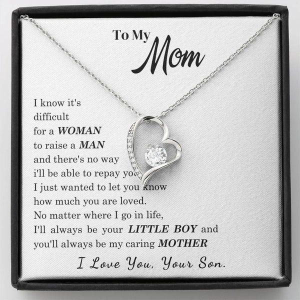 [ Few left only ]  To My Mom - I Love You Mother - Forever Love Necklace