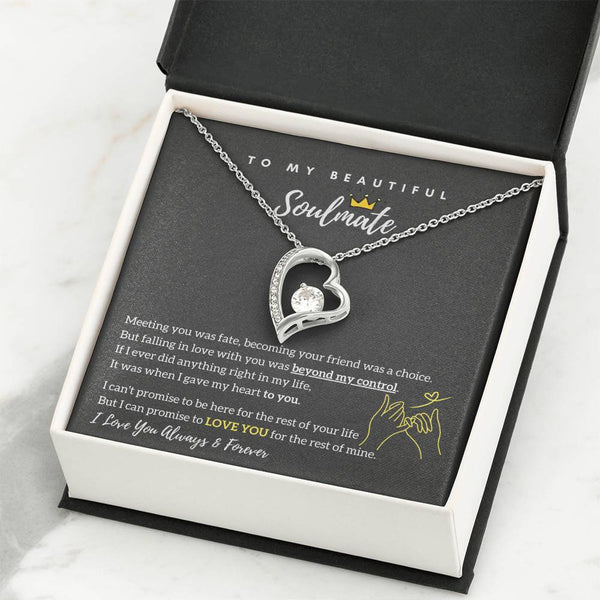 To My Beautiful Soulmate - Falling In Love With You Was Beyond My Control - Forever Love Necklace