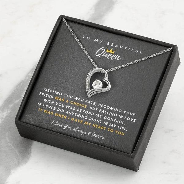 To My Beautiful Queen, Falling In Love With You Was Beyond My Control - (Forever Love Necklace)
