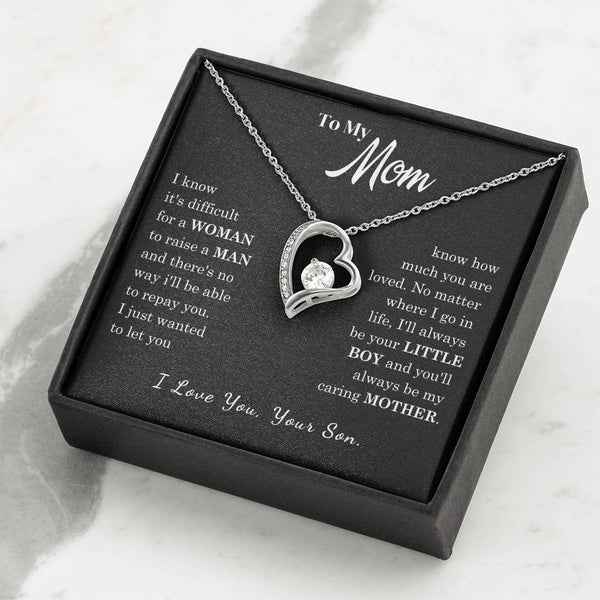 [ Few left only ]  To My Mom - Loved Mother - Forever Love Necklace