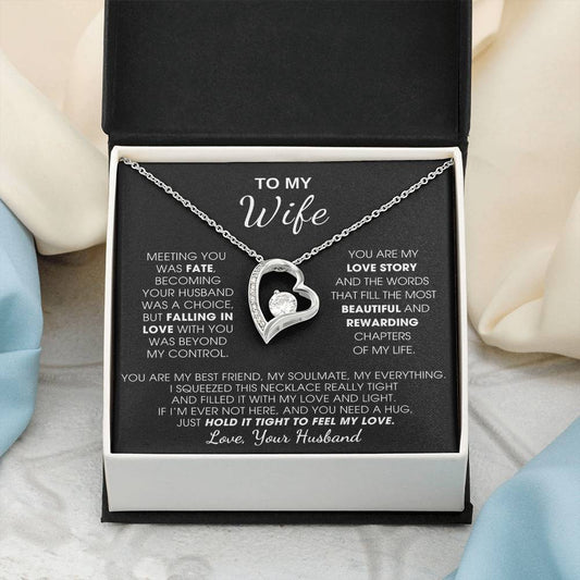 [ Only A Few Left ] To My Wife, Hold This Close To Feel My Love  - Forever Love Necklace