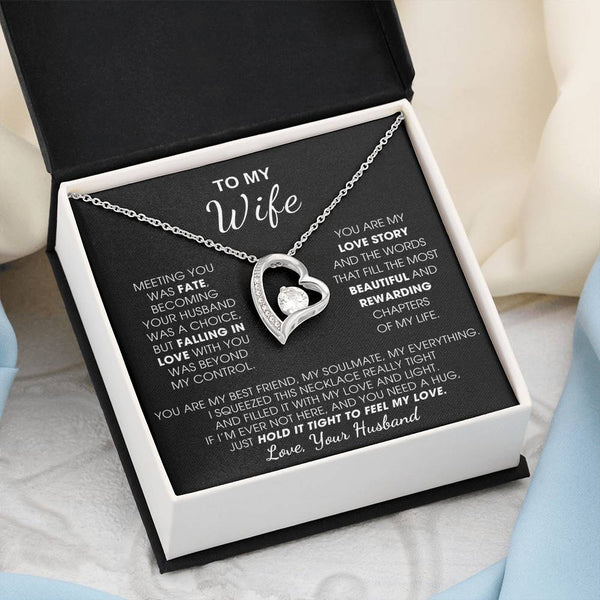 [ Only A Few Left ] To My Wife, Hold This Close To Feel My Love  - Forever Love Necklace
