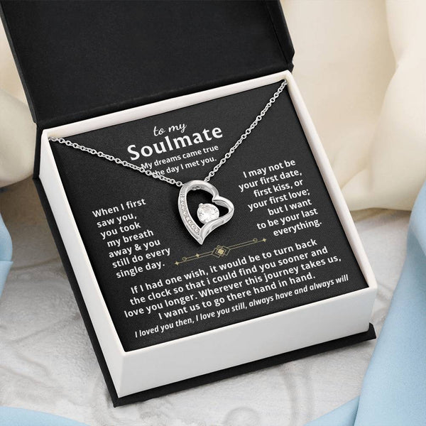 To My Soulmate, My dreams came true the day I met you  - Forever Love Necklace