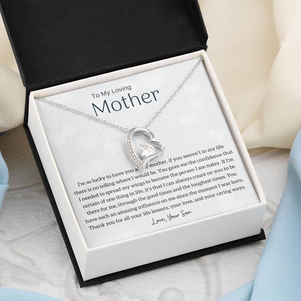 To My Loving Mother - I'm so lucky to have you as my mother! (Only a Few Left) - Forever Love Necklace