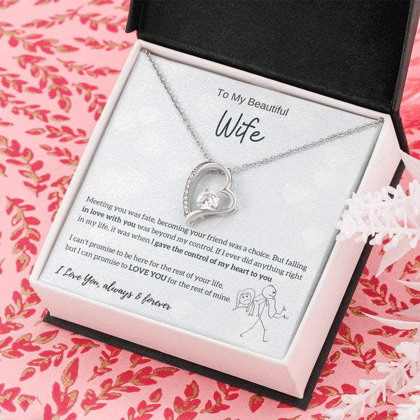 To My Beautiful Wife - I Was Right When I Gave The Control Of My Heart To You! (Only a Few Left) - Forever Love Necklace
