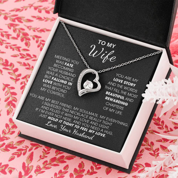 [ Only A Few Left ] To My Wife, Hold This Close To Feel My Love  - Forever Love Necklace