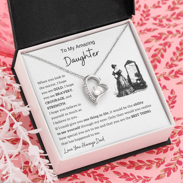 (Only A Few Left) To My Amazing Daughter - Forever Love Necklace