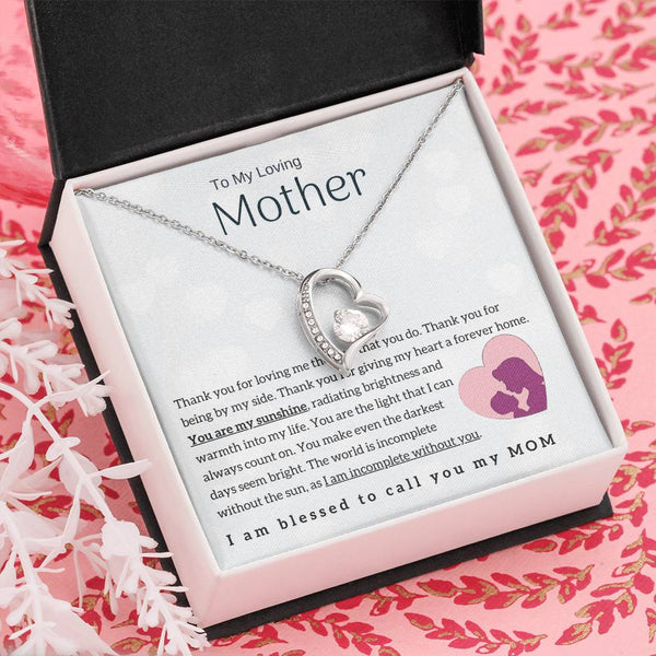 To My Loving Mother - You are my sunshine! (Forever Love Necklace)