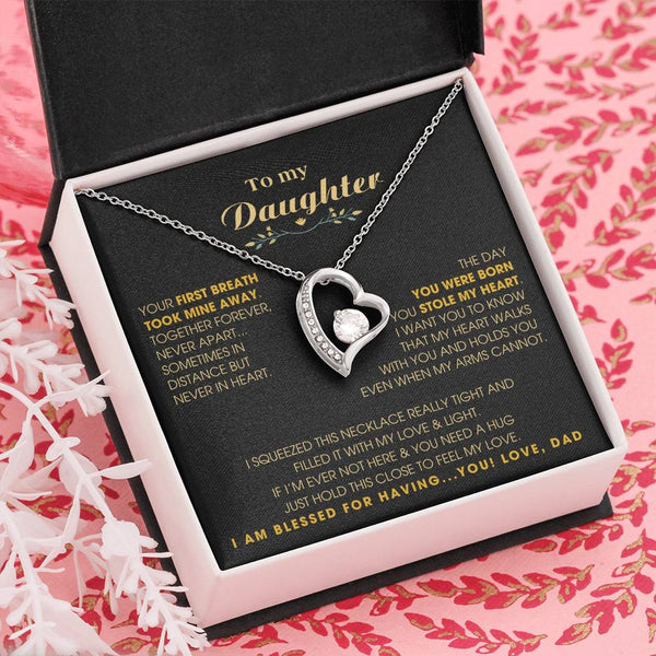 To My Daughter - Hold this necklace close to feel my love & light