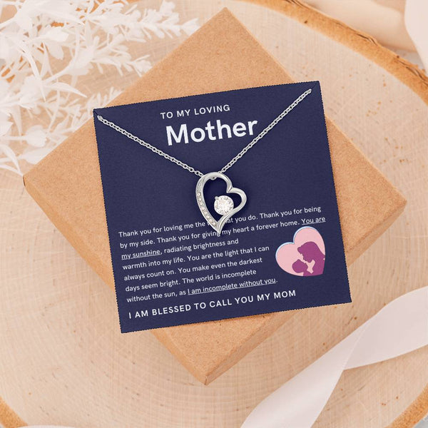 To My Loving Mother - You are my sunshine, radiating brightness into my life (Only a Few Left) - Forever Love Necklace