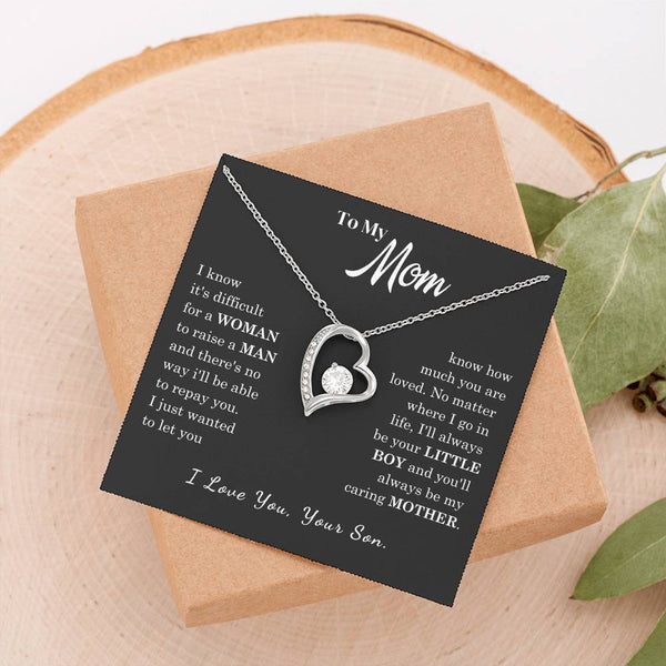 [ Few left only ]  To My Mom - Loved Mother - Forever Love Necklace