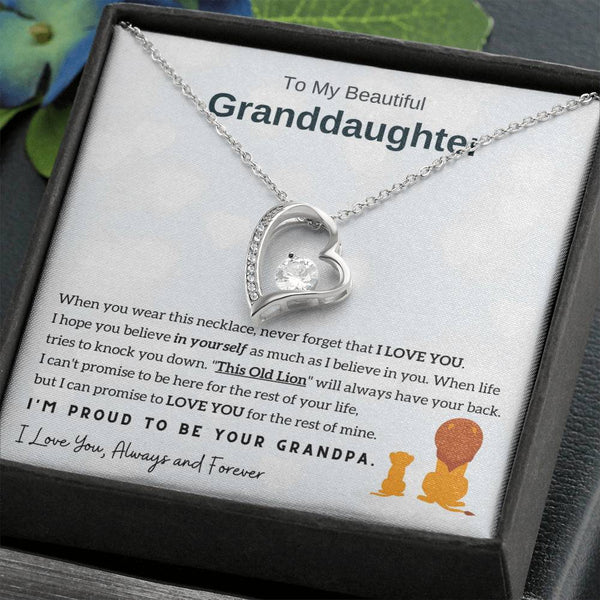 To My Granddaughter - I'm Proud To Be Your Grandpa [Forever Love Necklace]