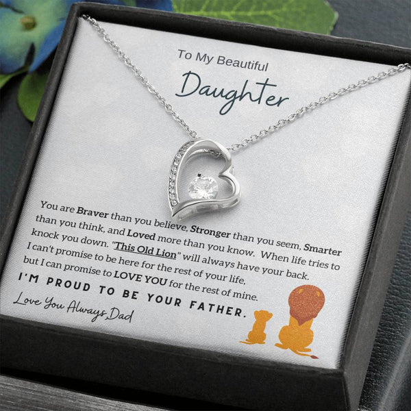 To My Beautiful Daughter, You Are Loved More Than You Know (Forever Love Necklace)