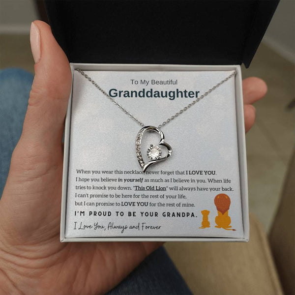 To My Granddaughter - I'm Proud To Be Your Grandpa [Forever Love Necklace]