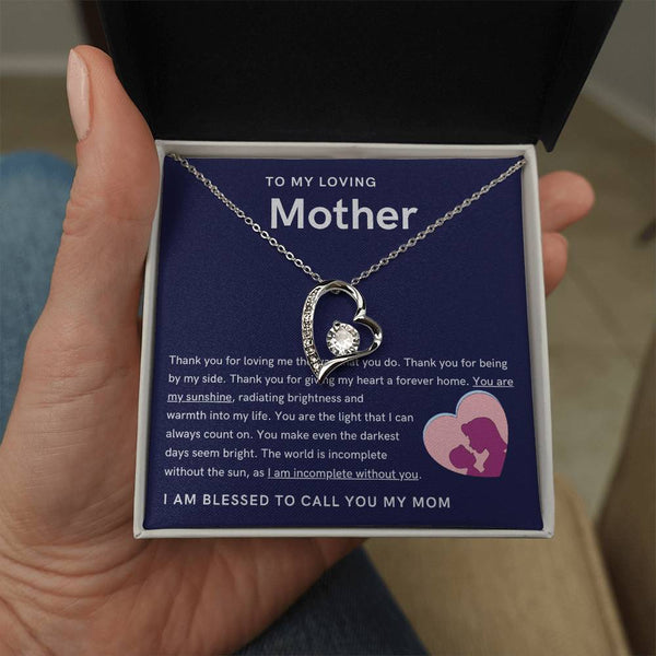 To My Loving Mother - You are my sunshine, radiating brightness into my life (Only a Few Left) - Forever Love Necklace
