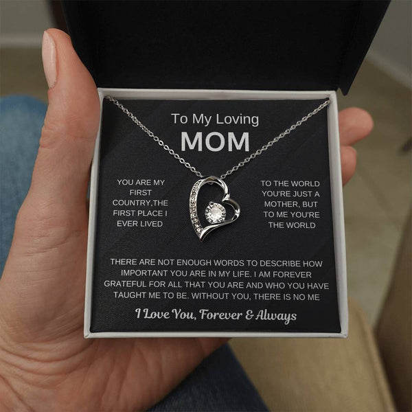 (Forever Love Necklace) - To My Loving Mom, Without You, There Is No Me