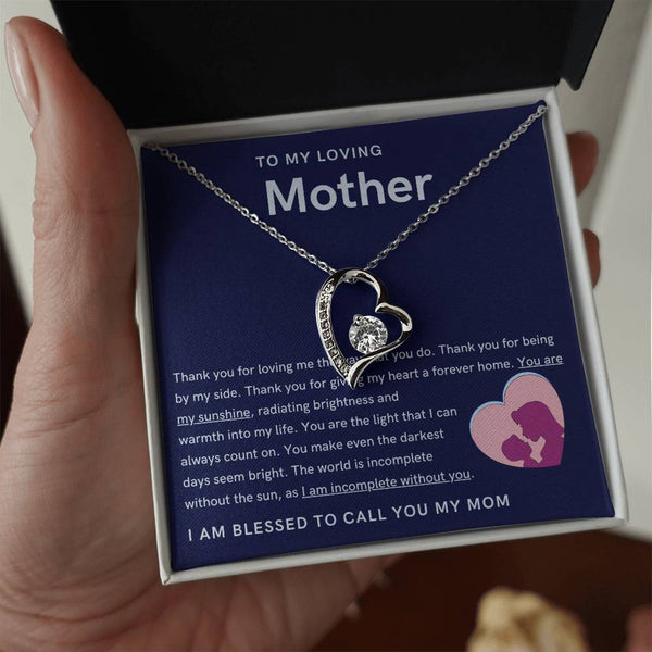 To My Loving Mother - You are my sunshine, radiating brightness into my life (Only a Few Left) - Forever Love Necklace