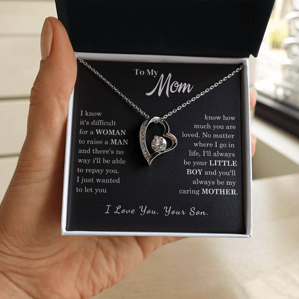 [ Few left only ]  To My Mom - Loved Mother - Forever Love Necklace
