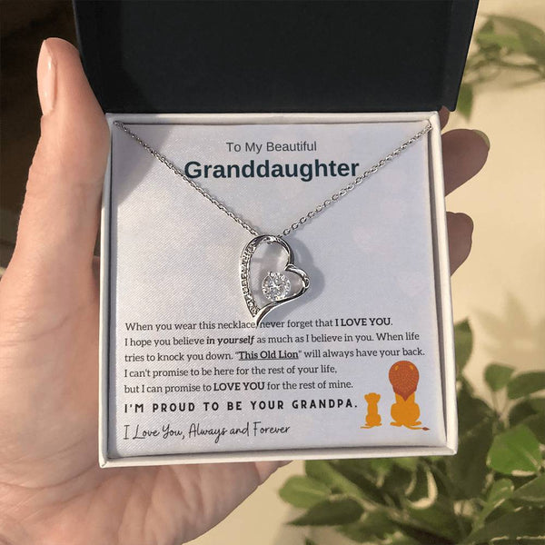 To My Granddaughter - I'm Proud To Be Your Grandpa [Forever Love Necklace]