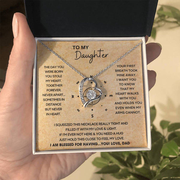 [ Forever Love ] To My Daughter - Hold this necklace close to feel my love
