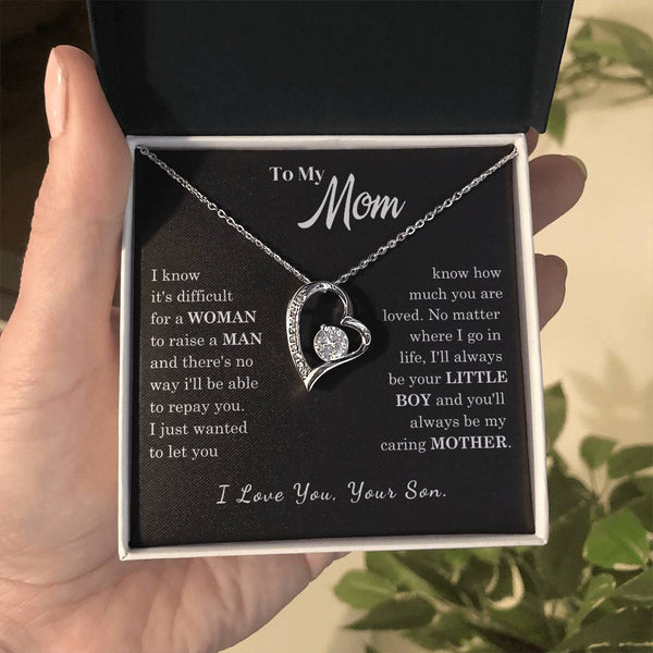 [ Few left only ]  To My Mom - Loved Mother - Forever Love Necklace
