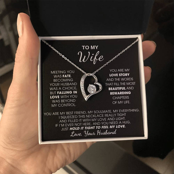 [ Only A Few Left ] To My Wife, Hold This Close To Feel My Love  - Forever Love Necklace