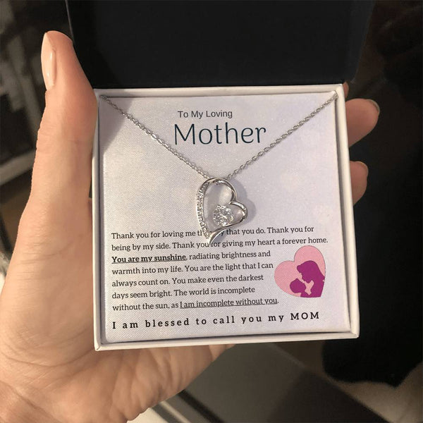 To My Loving Mother - You are my sunshine! (Forever Love Necklace)