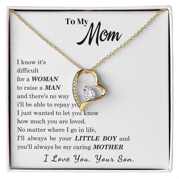 [ Few left only ]  To My Mom - I Love You Mother - Forever Love Necklace