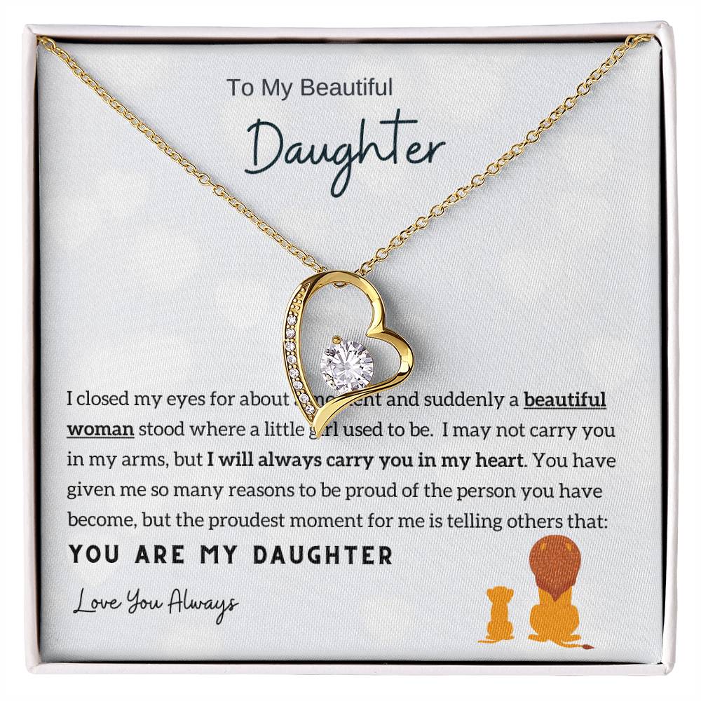 Gift From Dad , Daughter Necklace Gift from Dad, Daughter Necklace, 14k White Gold , Top Gift for Daughter