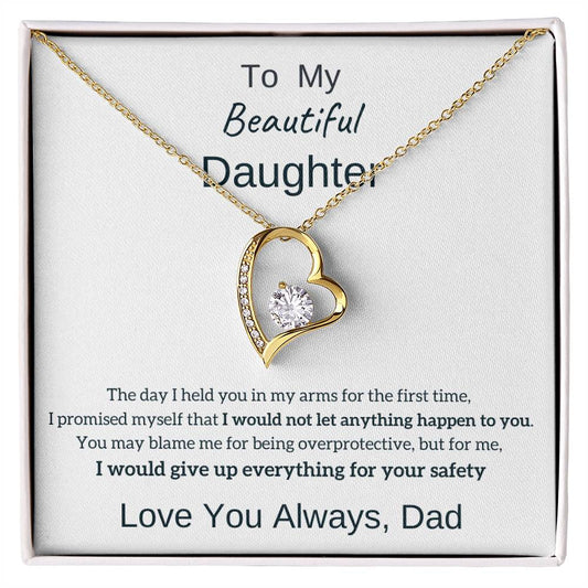 Daughter Necklace Gift from Dad, Gift From Dad, Daughter Gift, Daughter Necklace, 14k White Gold , Top Gift for Daughter