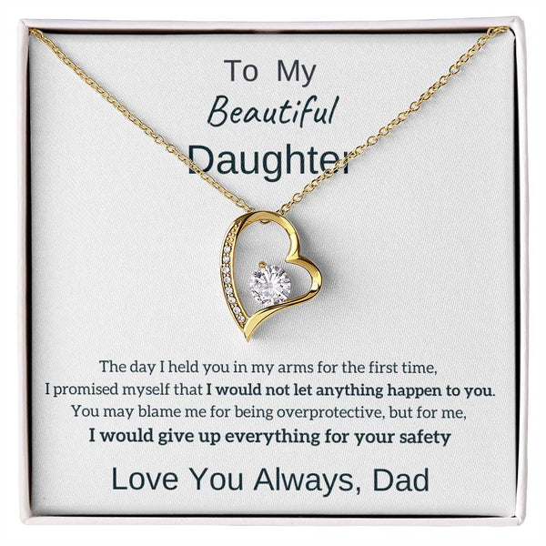 Daughter Necklace Gift from Dad, Gift From Dad, Daughter Gift, Daughter Necklace, 14k White Gold , Top Gift for Daughter