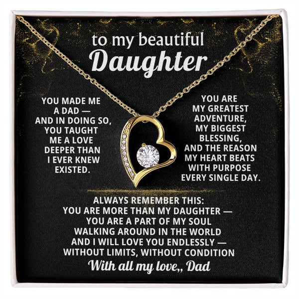 To my beautiful Daughter,  I will love you endlessly — without limits
