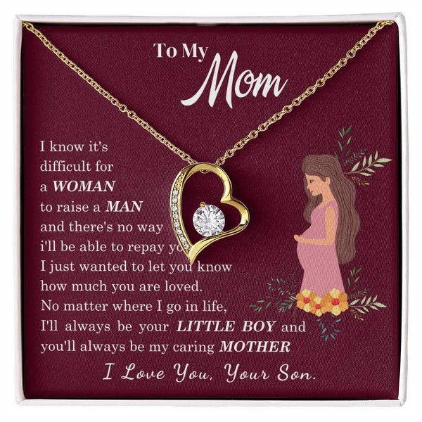 [ Few left only ] To My Loving Mother - I love you, your son - Forever Love Necklace