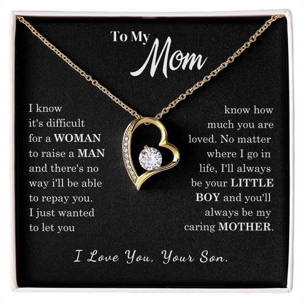 [ Few left only ]  To My Mom - Loved Mother - Forever Love Necklace