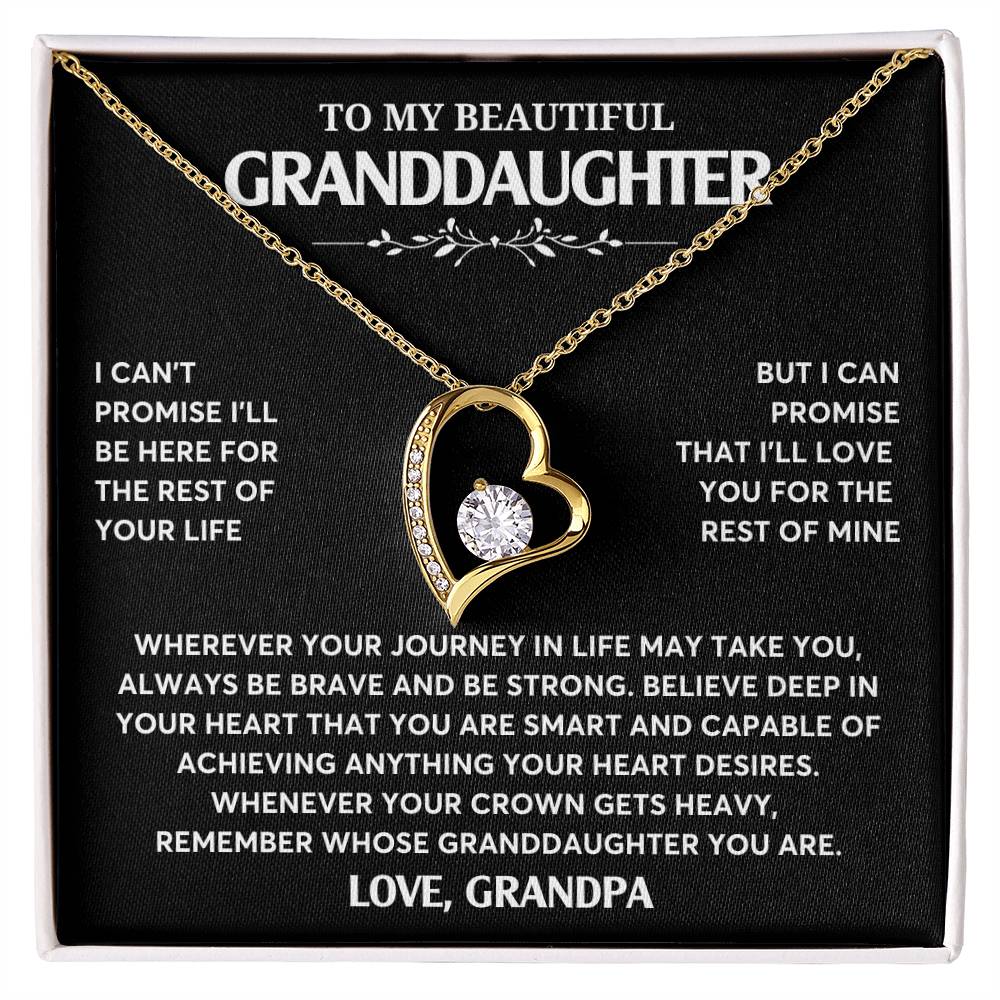 Gift From Grandpa To Granddaughter, Granddaughter Jewelry Gift, Granddaughter Necklace,  Gift For Her, Forever Love
