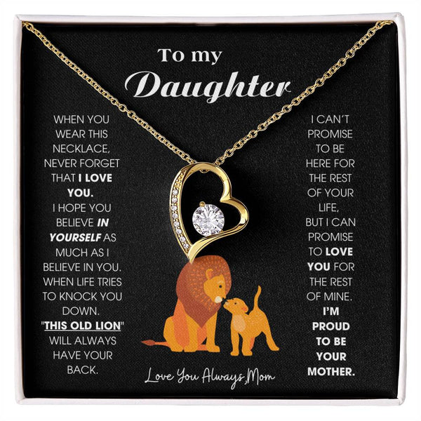 [ Few left only ] To My Daughter - When you wear this necklace, never forget that I LOVE YOU [ Gift From Mom ] [ Forever Love ]