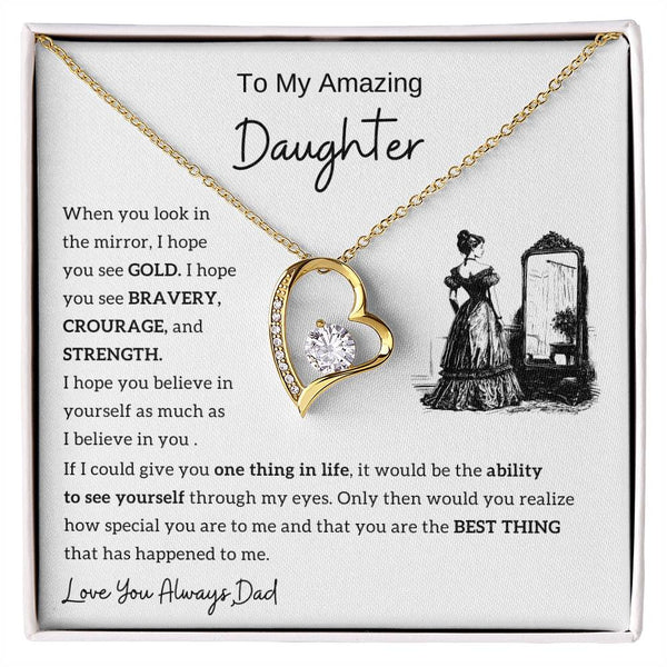 (Only A Few Left) To My Amazing Daughter - Forever Love Necklace