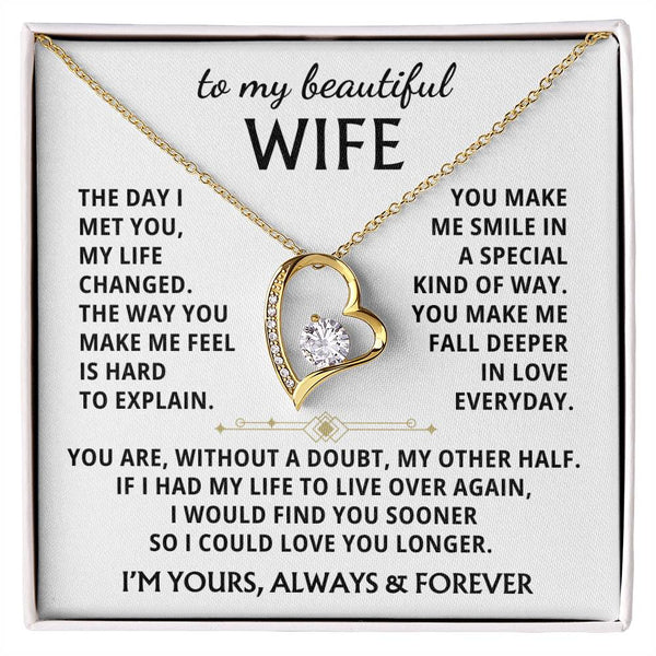 [Almost Sold Out] To My Beautiful Wife - fall deeper in love everyday [ Forever love necklace ]