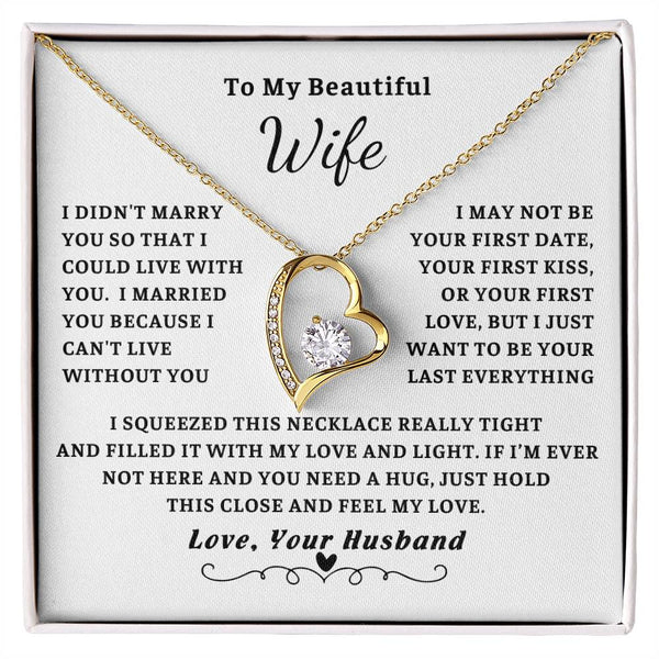 To My Wife , Forever love necklace , Gift For Wife, Wife Birthday Gift, Anniversary Gift For Wife, Wife Necklace