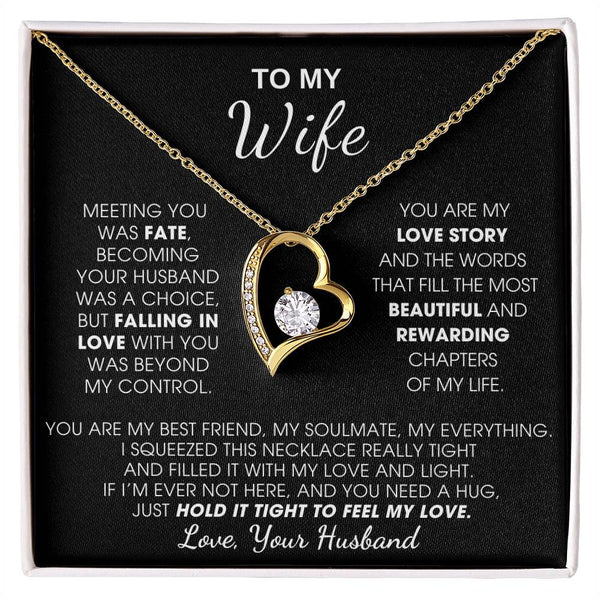 [ Only A Few Left ] To My Wife, Hold This Close To Feel My Love  - Forever Love Necklace