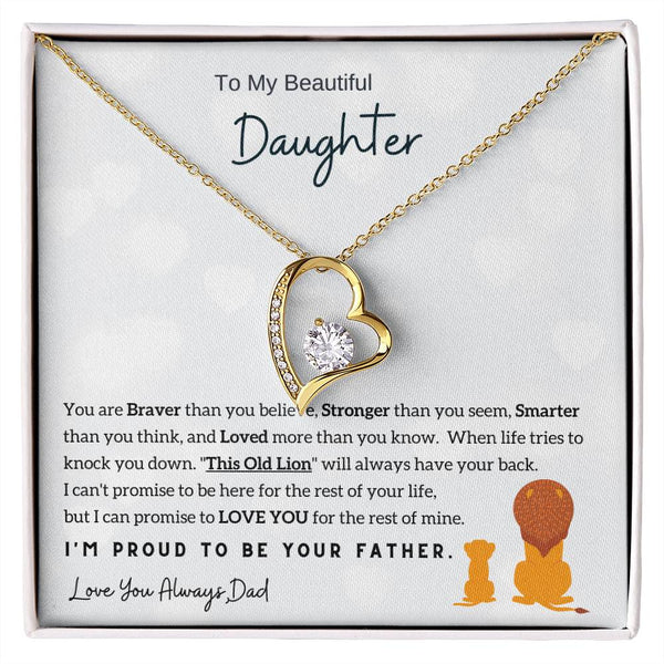 To My Beautiful Daughter, You Are Loved More Than You Know (Forever Love Necklace)