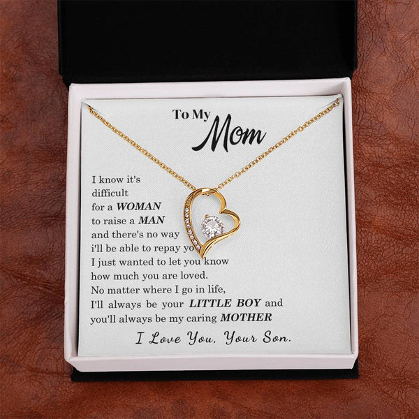 [ Few left only ]  To My Mom - I Love You Mother - Forever Love Necklace