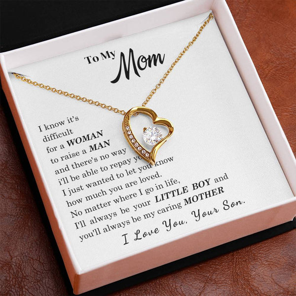 [ Few left only ]  To My Mom - I Love You Mother - Forever Love Necklace