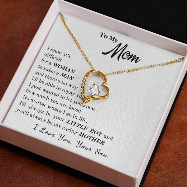 [ Few left only ]  To My Mom - I Love You Mother - Forever Love Necklace