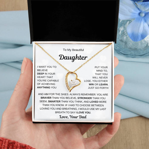 To My Beautiful Daughter, Aim For The Skies (Forever Love Necklace)