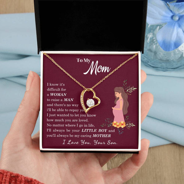 [ Few left only ] To My Loving Mother - I love you, your son - Forever Love Necklace